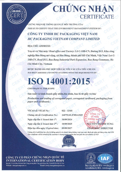 ISO 14001:2015 certificate for HC Packaging Vietnam Company Limited, complete document