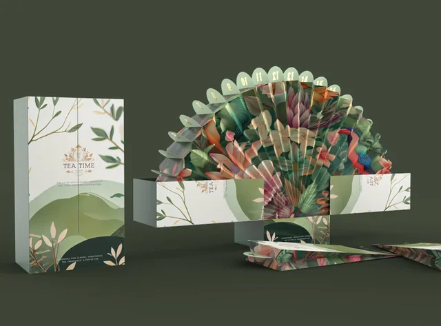 Advent calendar packaging example: TEA BAG ADVENT CALENDAR BOX