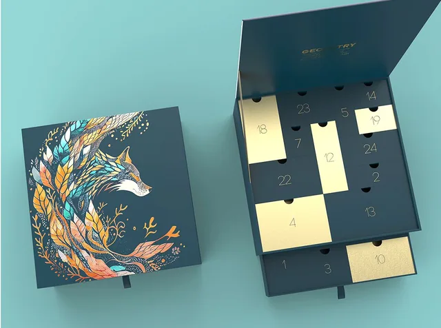 Advent calendar packaging example: 24 CALENDAR DRAWER GIFT BOX