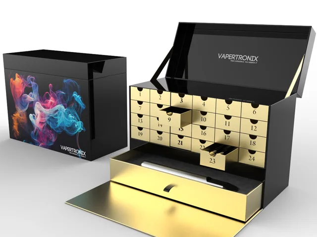 Advent calendar packaging example: 24 CALENDAR BOX FOR E-CIGARETTE