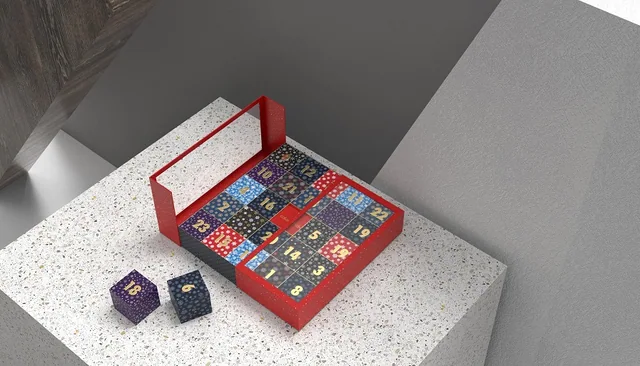 Advent calendar packaging example: COLOR BLOCK CALENDAR BOX