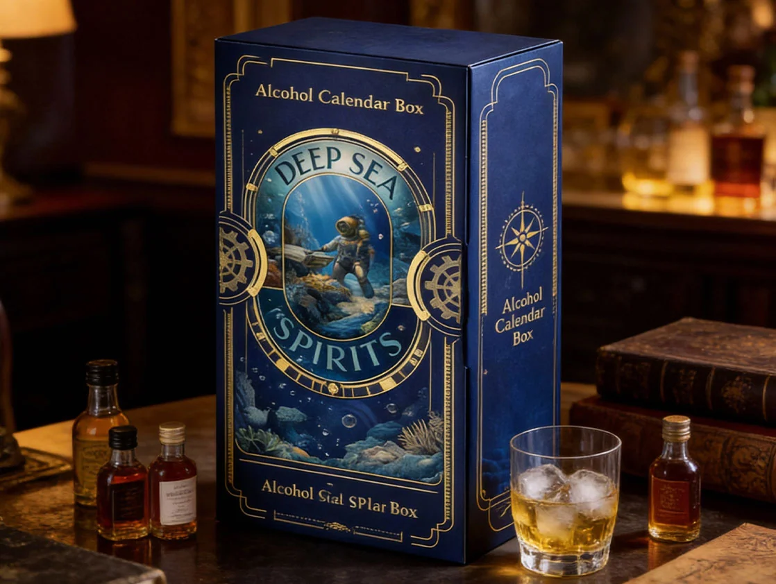 Custom packaging example: Deep Sea Spirits Advent Calendar Packaging