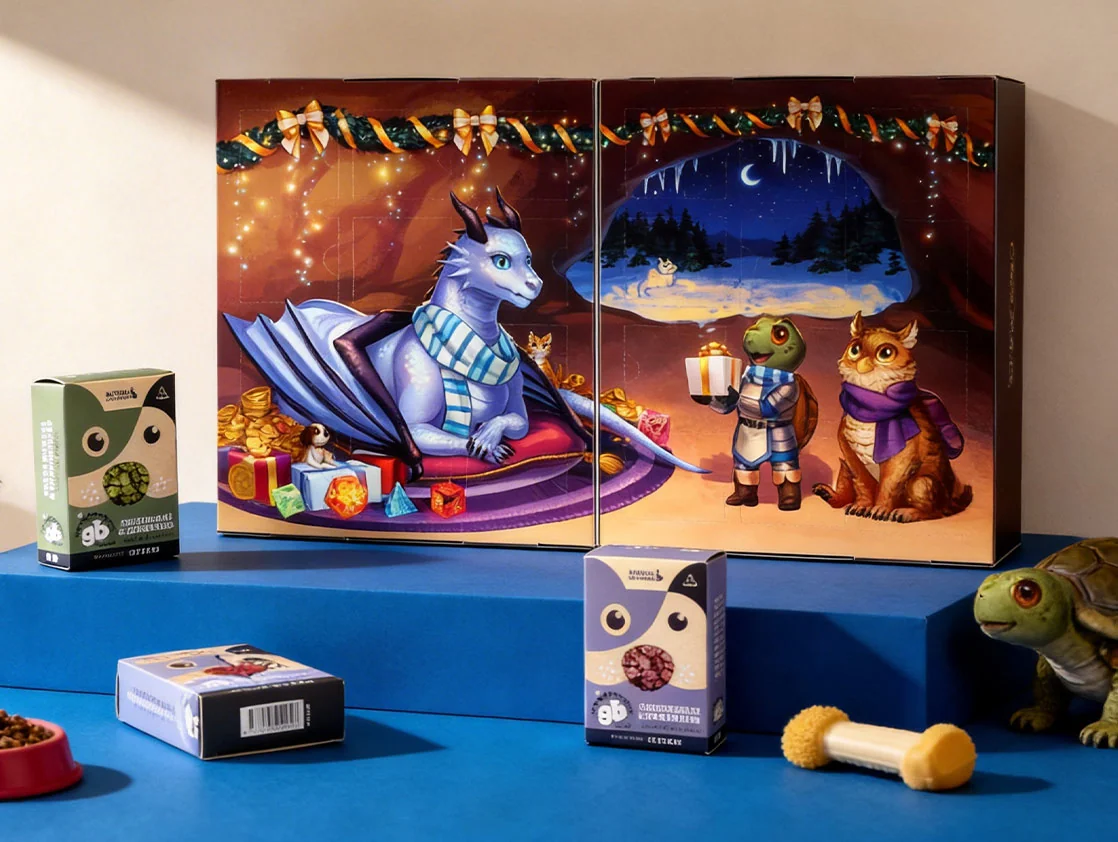 Custom packaging example: Fantasy Dragon Advent Calendar Gift Box