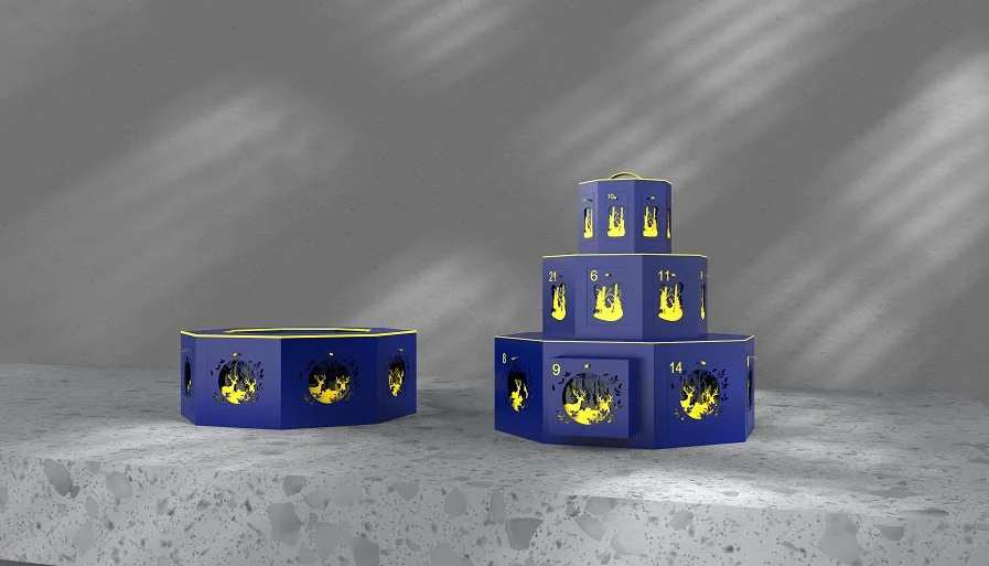 Custom packaging example: Stacked Christmas Tree Advent Calendar Box